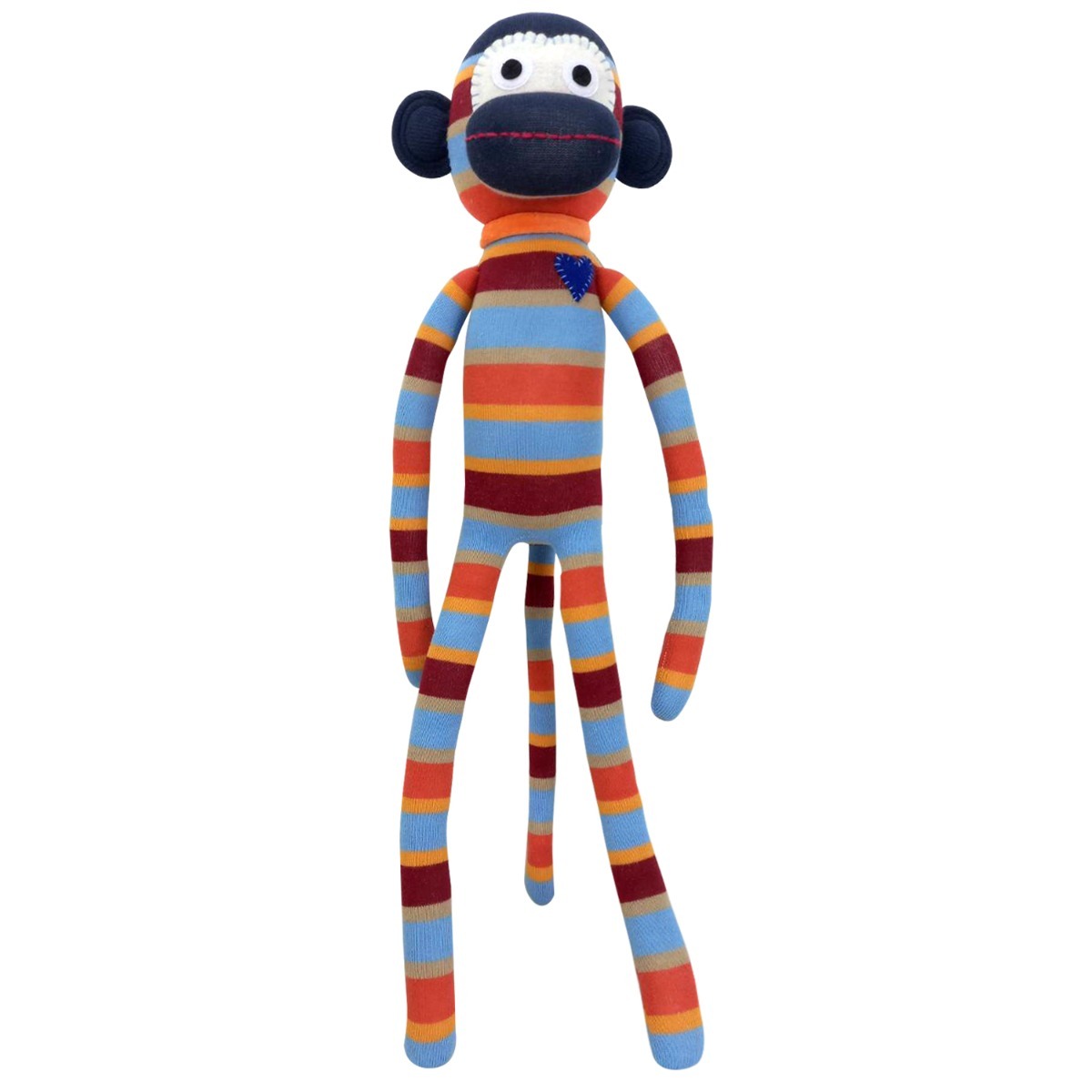 540173-boyle-bowie-70cm-orange-blue-striped-monkey-toy-0m