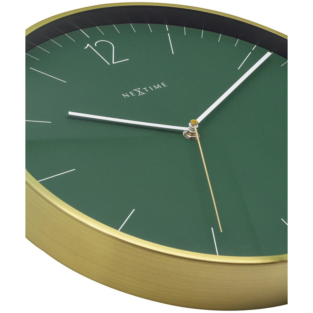 573252gn-nextime-essential-34cm-gold-wall-clock-analogue-round-green
