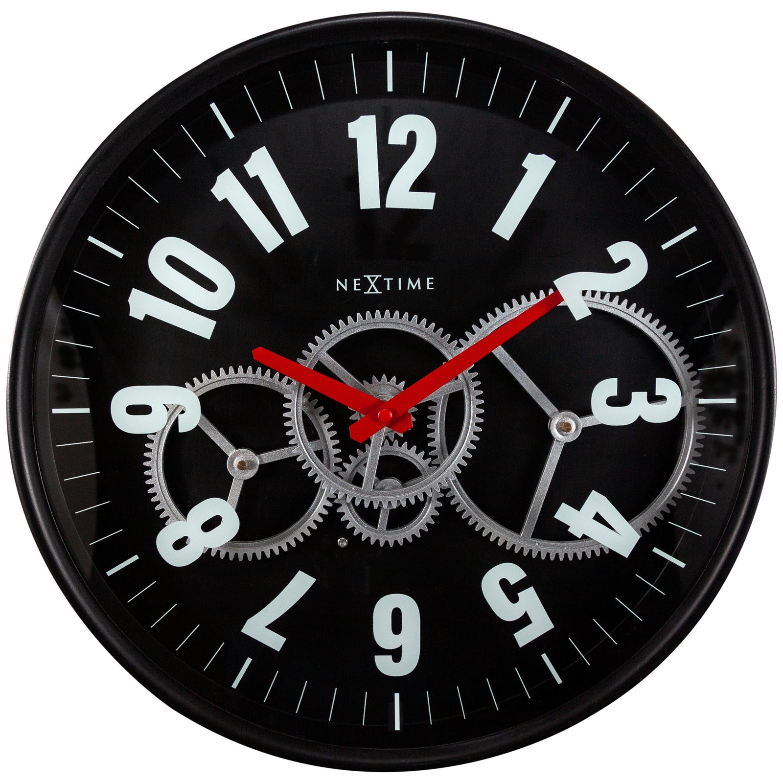 573259zw-nextime-modern-gear-36cm-analogue-wall-clock-black