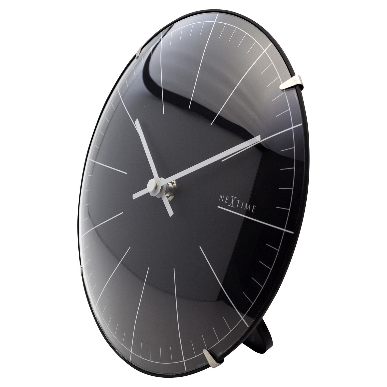 573506zw-nextime-20cm-mini-dome-analogue-table-wall-clock-round-black