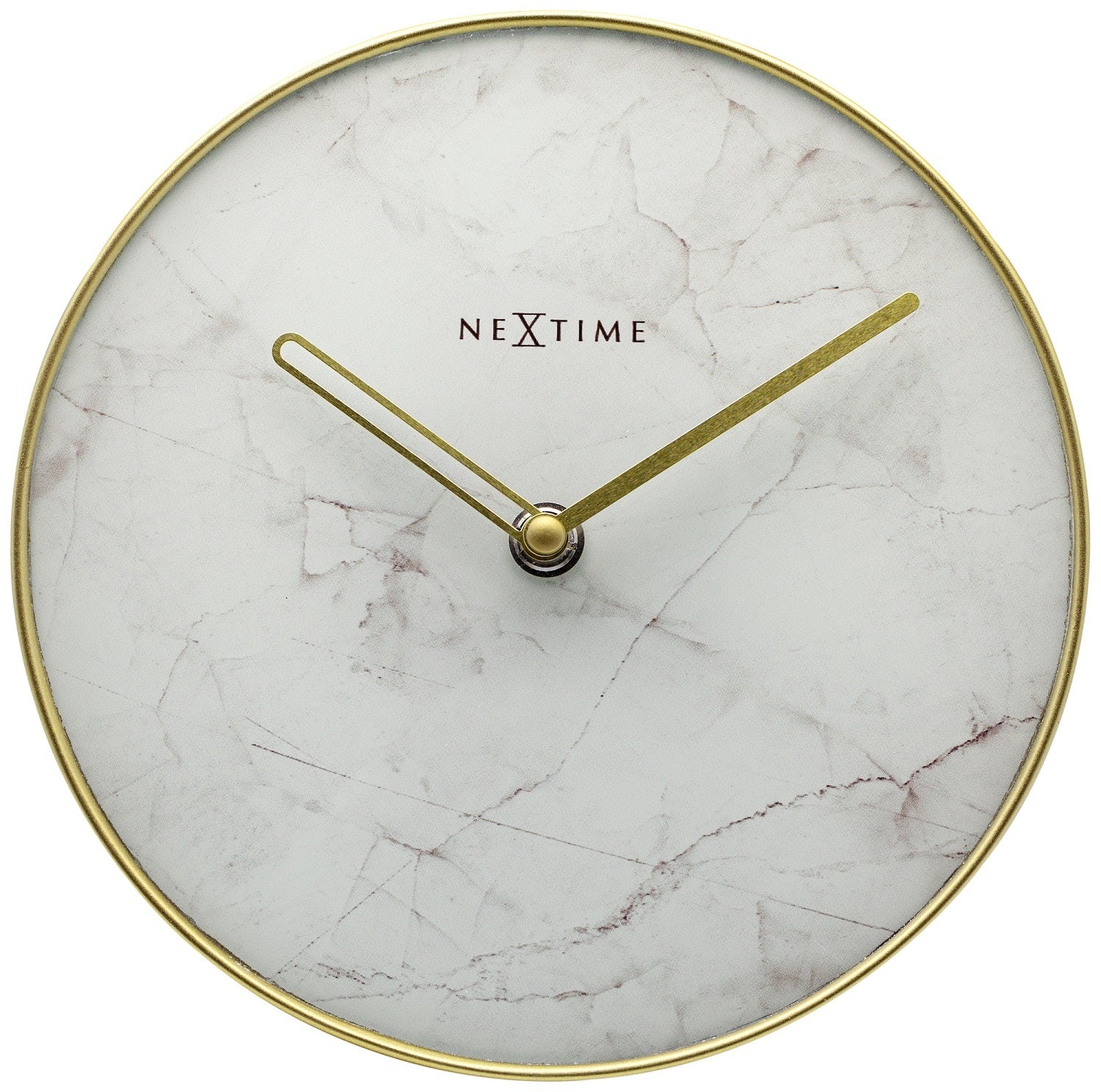 575222wi-nextime-20cm-marble-table-analogue-clock-white-gold