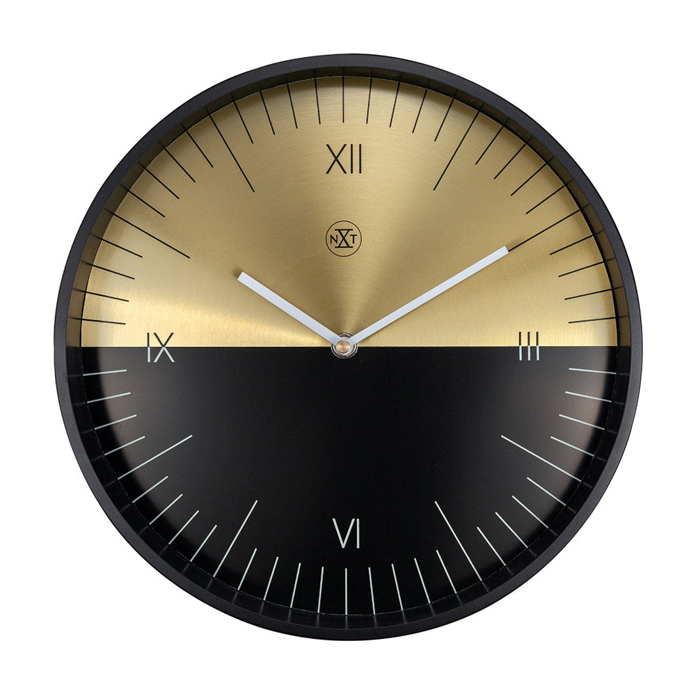 577335-nextime-half-analogue-hanging-wall-clock-30cm-black-gold