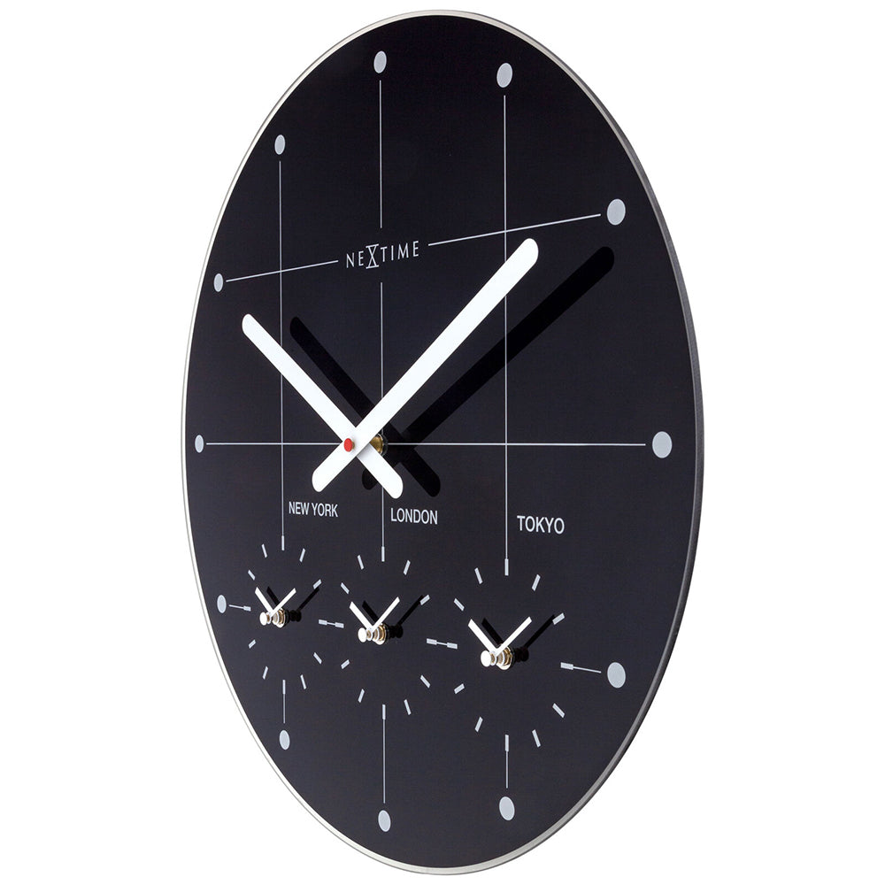 578197zw-nextime-43cm-big-city-multiple-time-zone-round-wall-clock-black