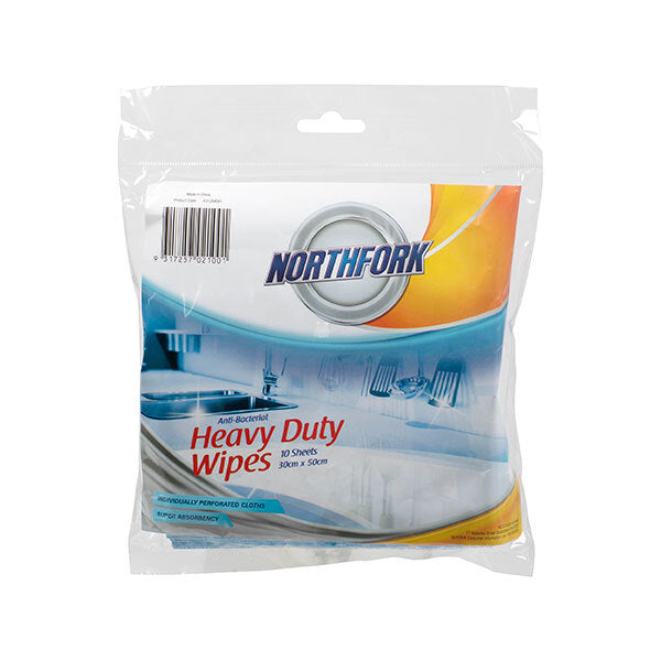 631254541-6x-10pc-northfork-heavy-duty-antibacterial-perforated-50x30cm-wipes