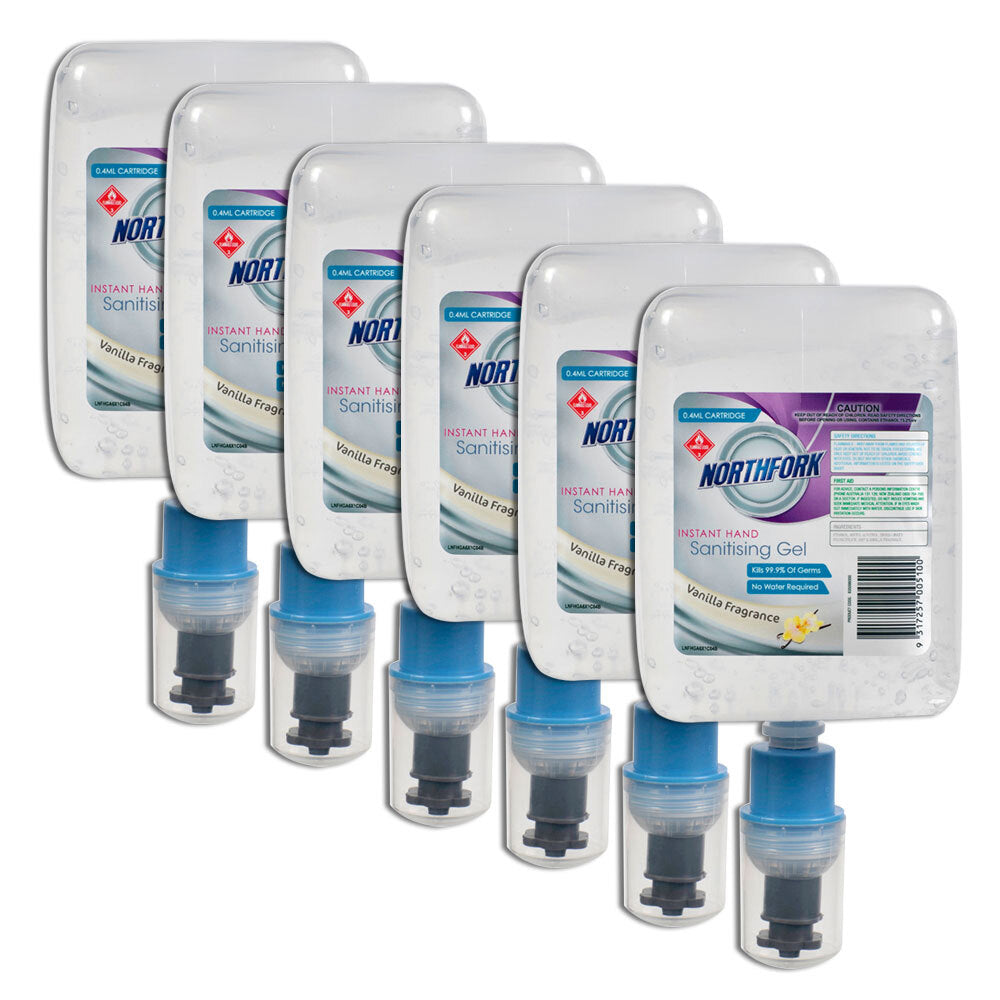 635099300-6pk-northfork-0-4ml-instant-hand-sanitising-gel-cartridge-vanilla