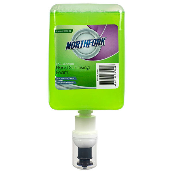 635109600-6pk-northfork-0-4ml-liquid-instant-hand-sanitising-foam-cartridge-green