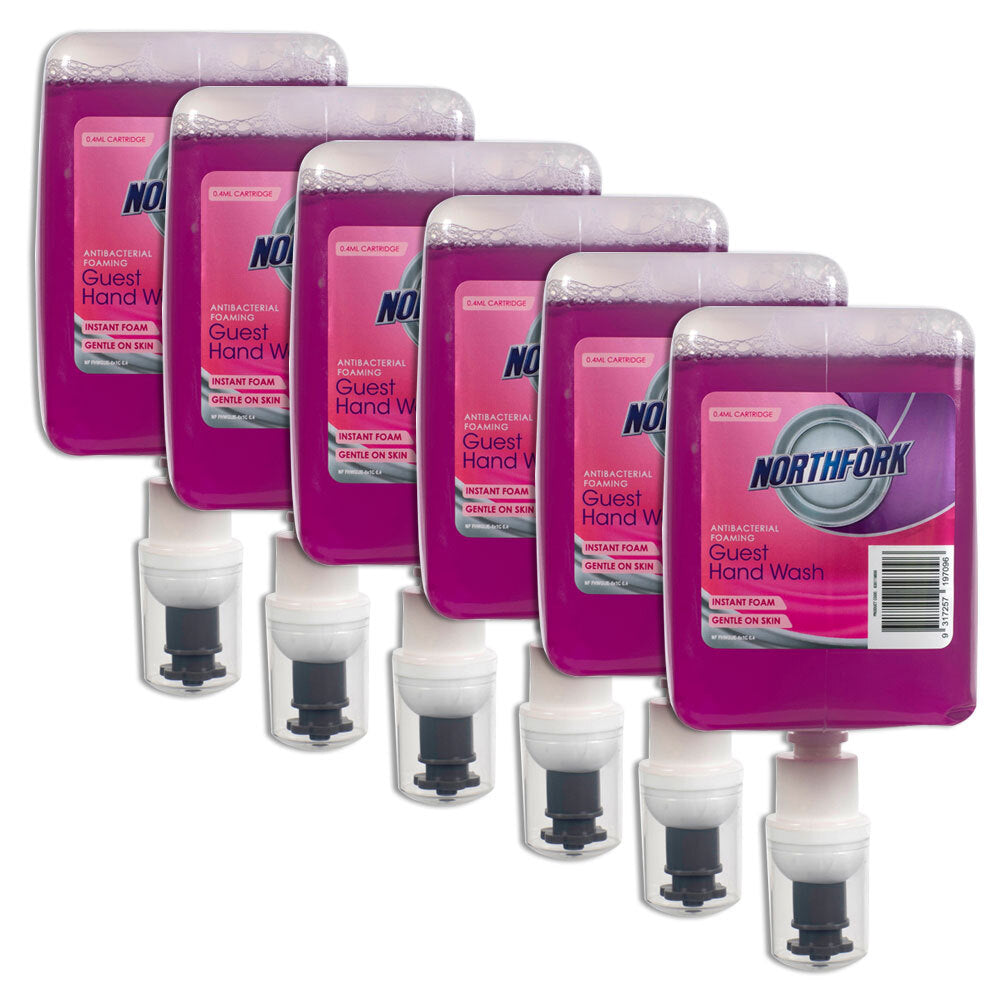 635119600-6pk-northfork-0-4ml-liquid-foaming-guest-hand-wash-cartridge-pink