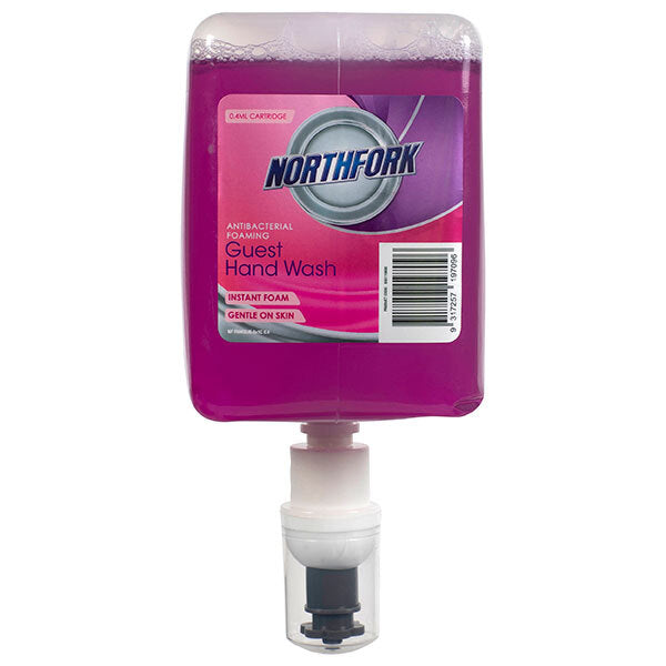635119600-6pk-northfork-0-4ml-liquid-foaming-guest-hand-wash-cartridge-pink