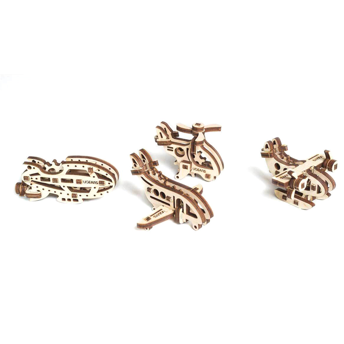 70034-u-fidgets-aircrafts-mechanical-diy-wooden-3d-puzzle-4pk