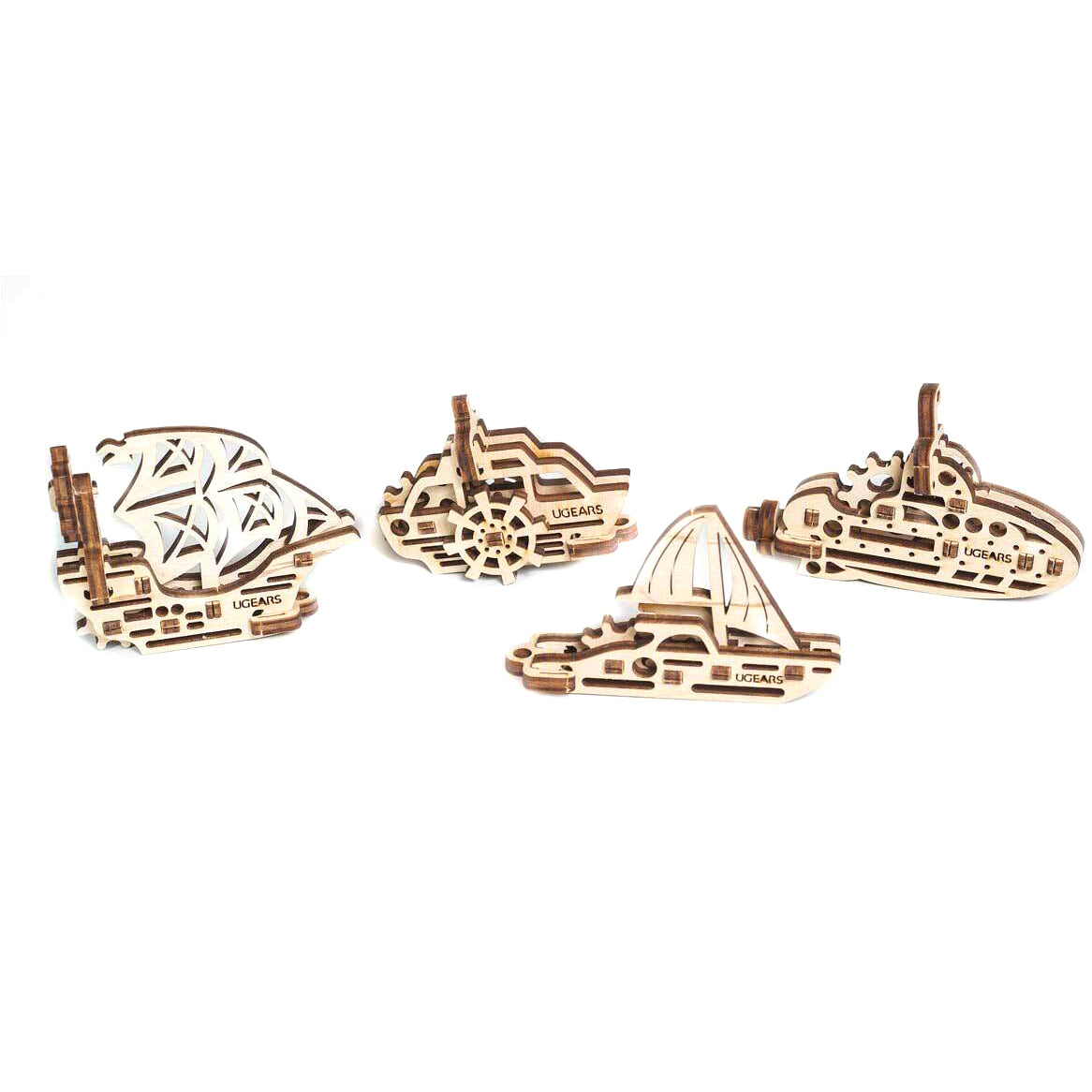 70035-u-fidgets-ships-mechanical-diy-wooden-3d-puzzle-4pk