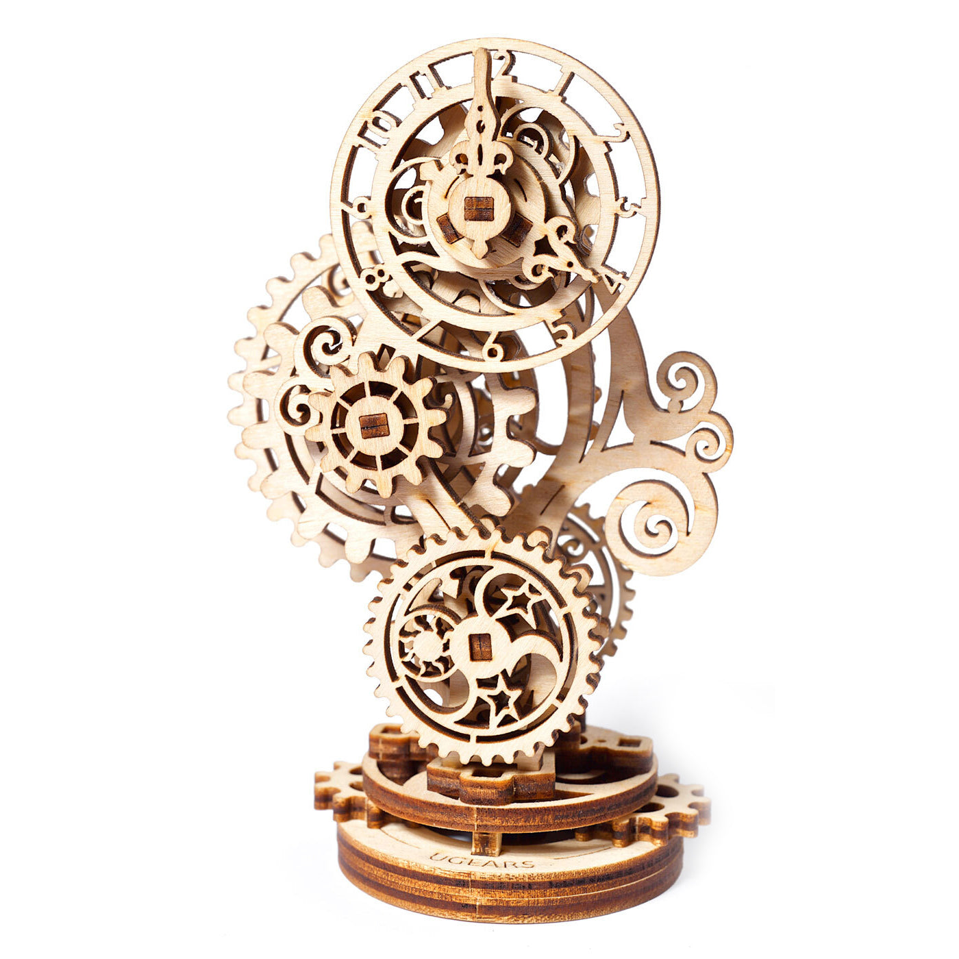 70093-ugears-steampunk-clock-mechanical-diy-wooden-3d-puzzle-43pc