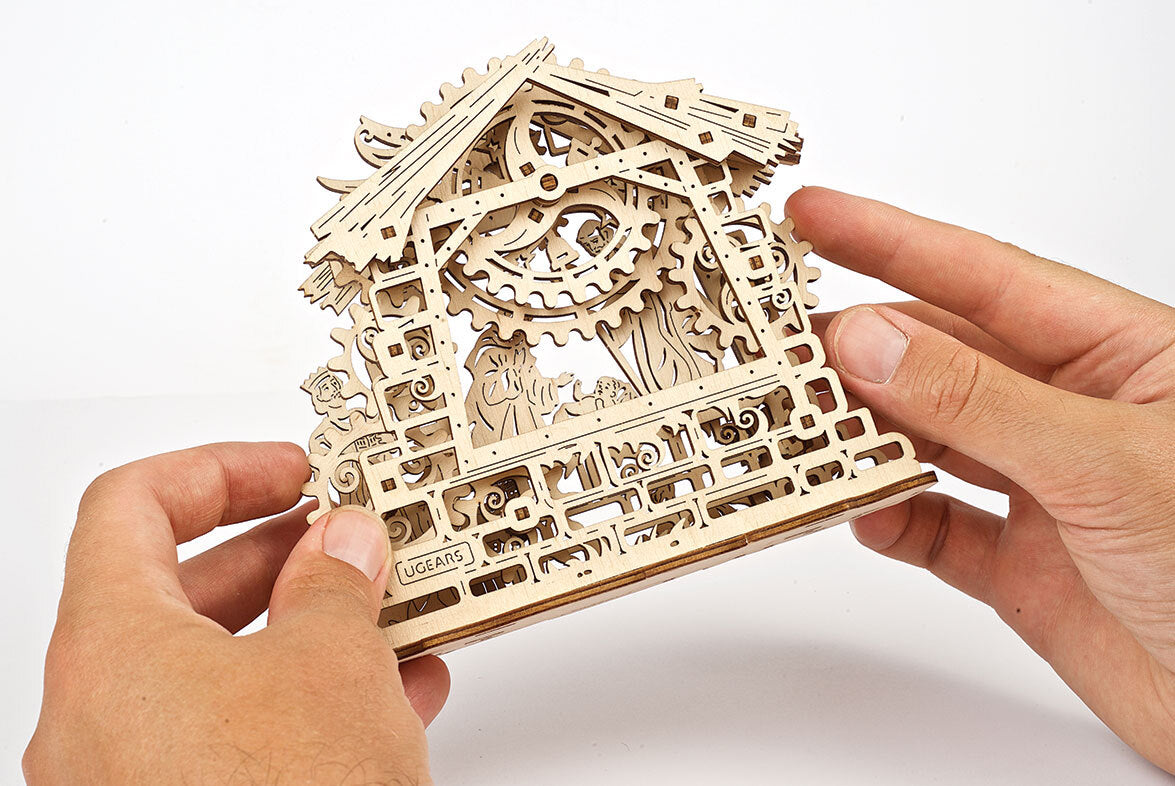 70141-ugears-nativity-scene-mechanical-diy-wooden-3d-puzzle-9pc