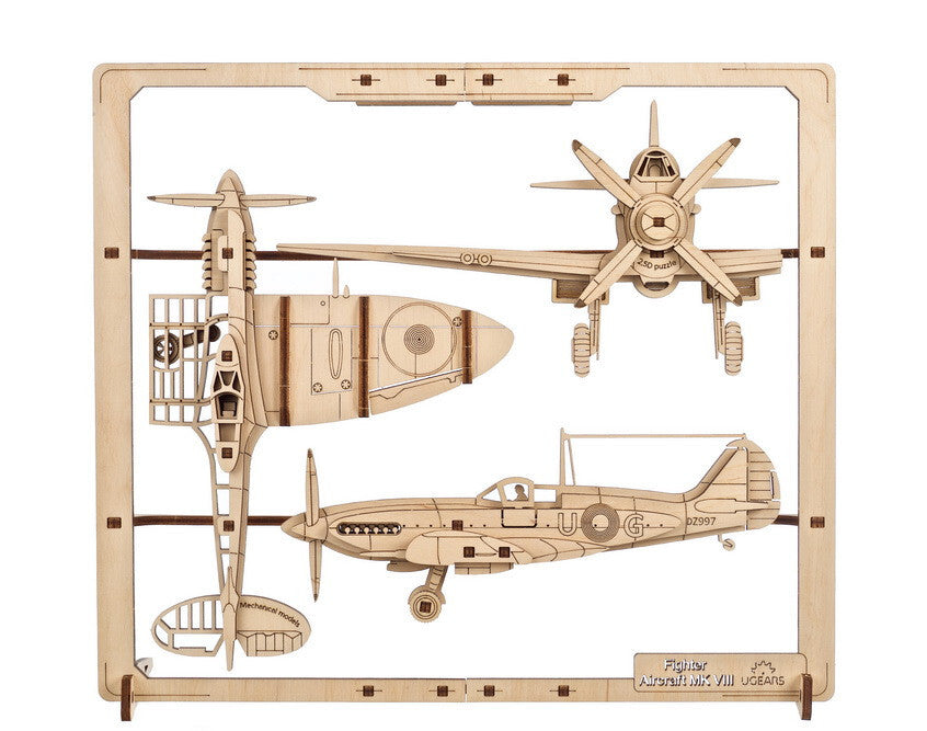 70196-ugears-fighter-aircraft-2-5d-puzzle-diy-wooden-47pc