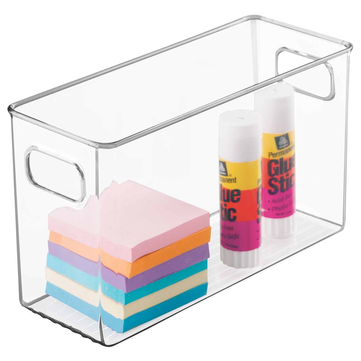 71630-idesign-25-5x15cm-fridge-pantry-storage-organiser-bin-w-handles-clear