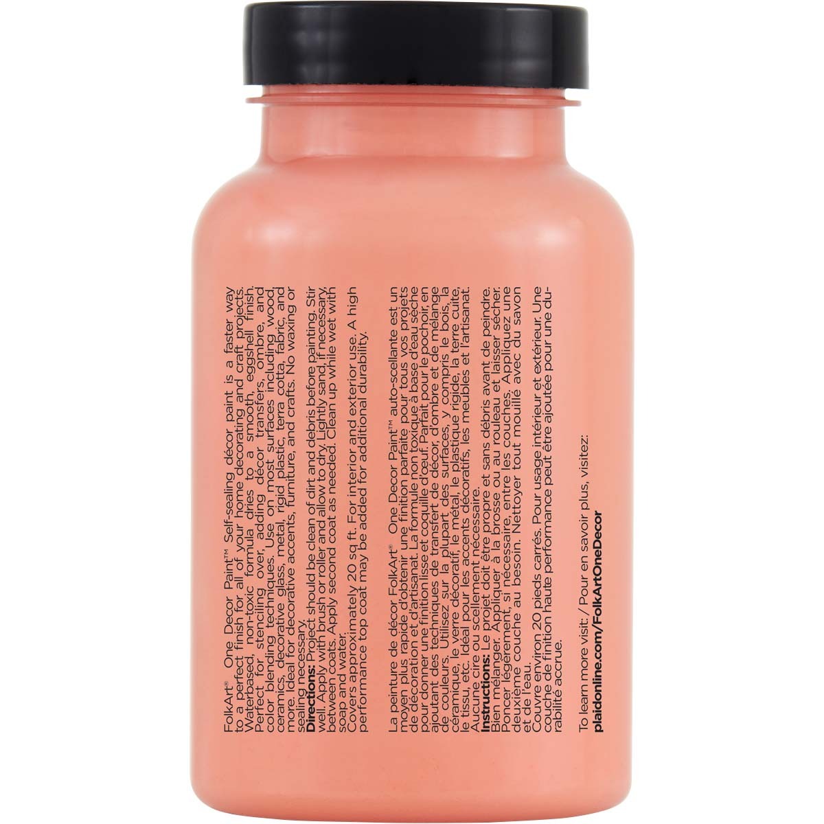 7636060-plaid-folkart-236ml-one-decor-paint-eggshell-finish-coral-peach