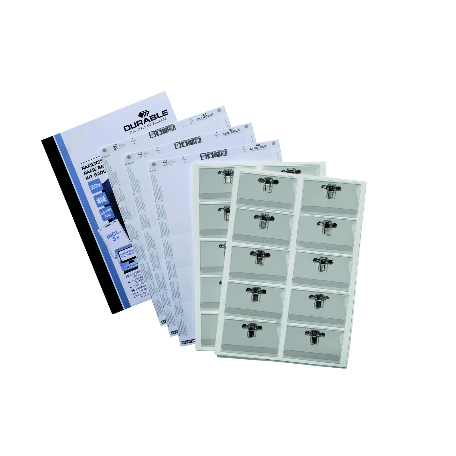 869900-20pk-durable-9cm-name-badge-combi-clip-inserts-clear