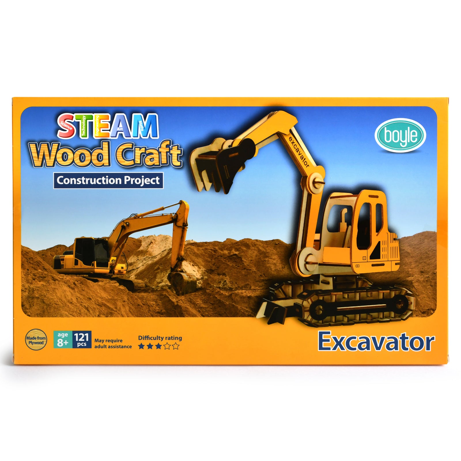 90002-121pc-steam-diy-wood-puzzle-craft-project-excavator-kids-toy-8y