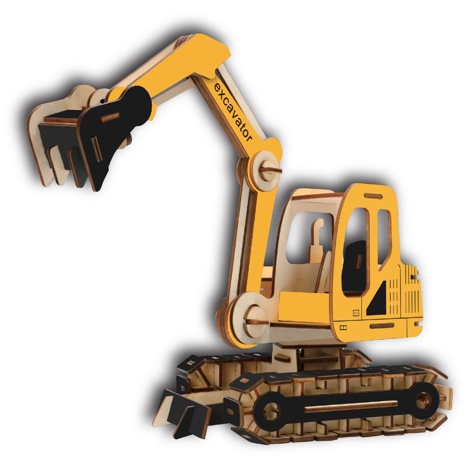 90002-121pc-steam-diy-wood-puzzle-craft-project-excavator-kids-toy-8y