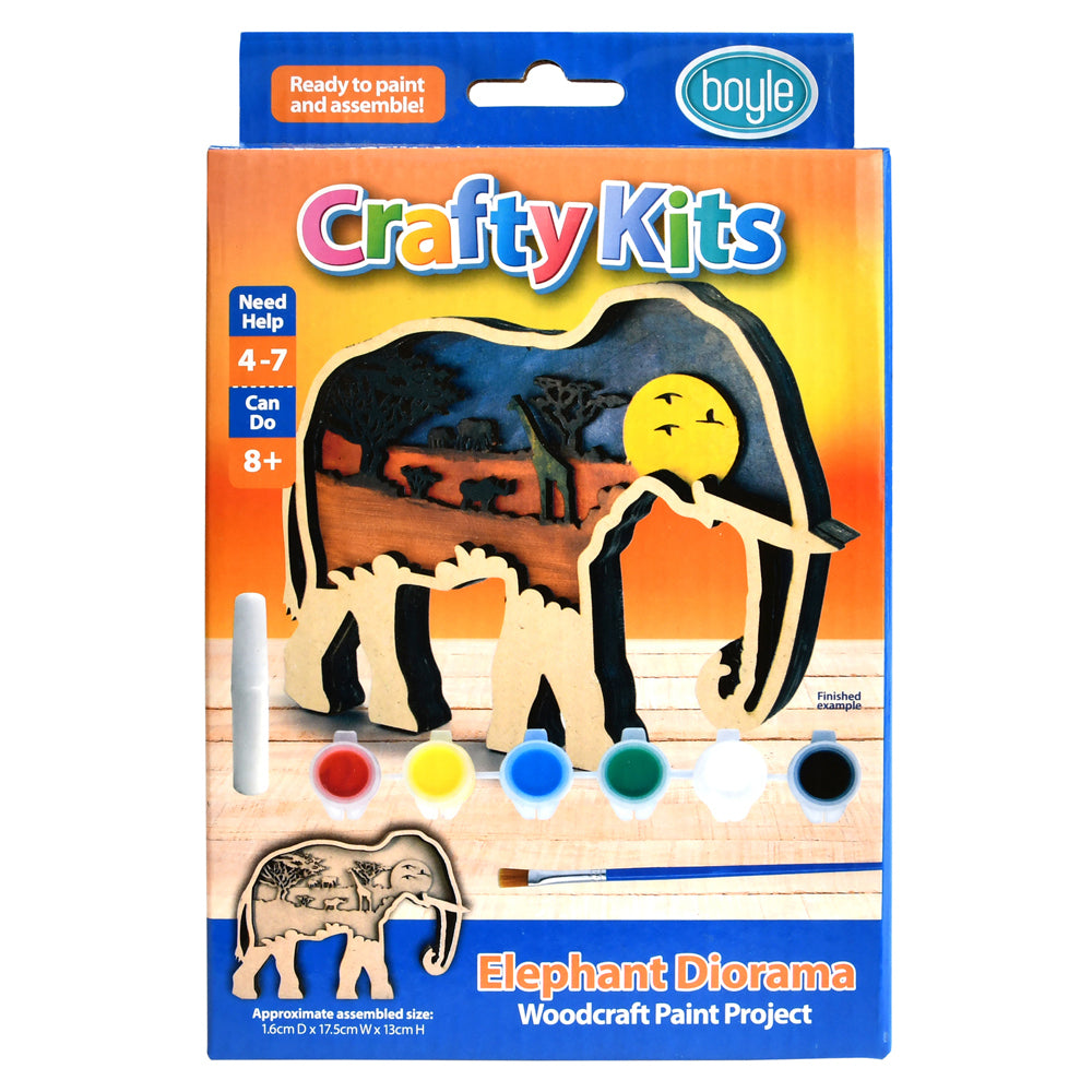 Boyle Crafty Kits Woodcraft Diorama Art/Craft Kit - Elephant 8y+
