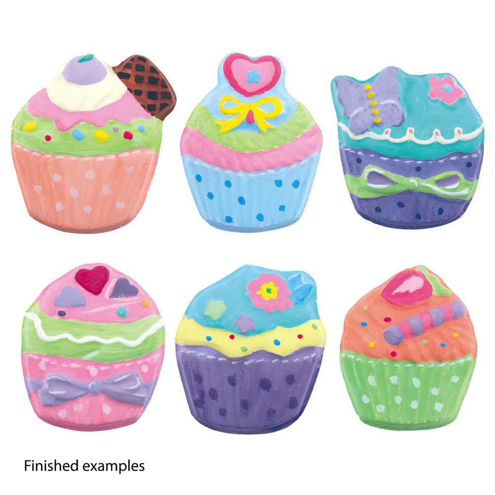 Boyle 22cm Plaster and Paint Magnet Cupcakes Craft Kit 5y+