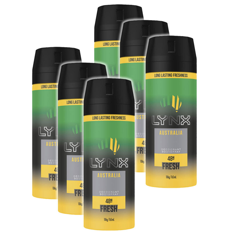 6pc Lynx 106g 48-Hour Fresh Men Aerosol Deodorant Body Spray Australia