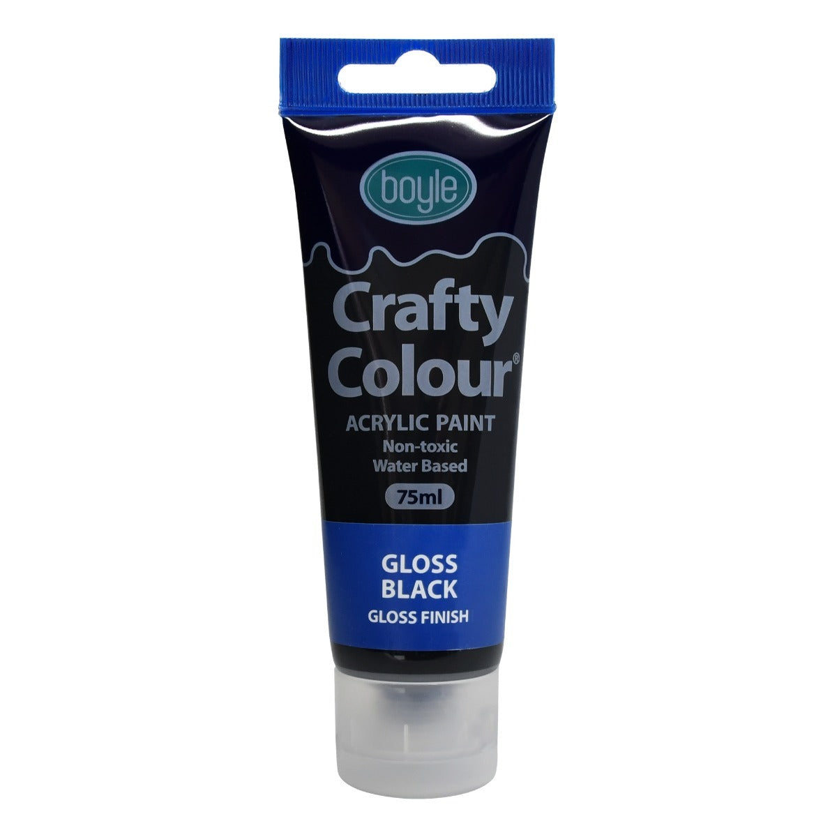 Crafty Colour Art/Craft 75ml Acrylic Paint Tube - Gloss Black