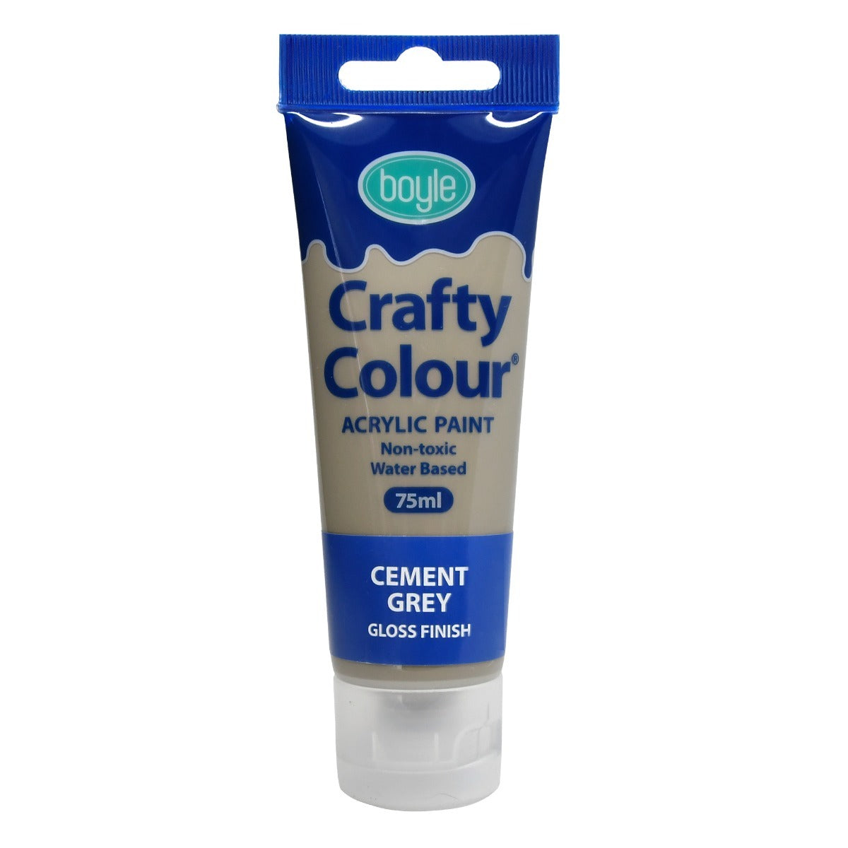 Crafty Colour Art/Craft 75ml Acrylic Paint Tube - Cement Grey