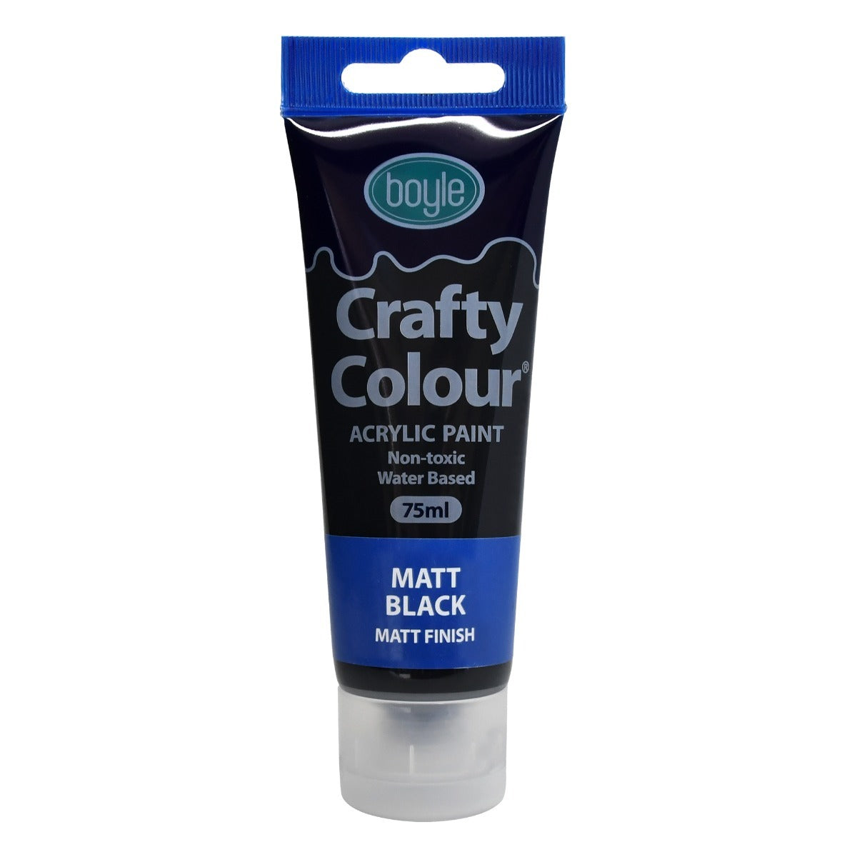 Crafty Colour Art/Craft 75ml Acrylic Paint Tube - Matt Black