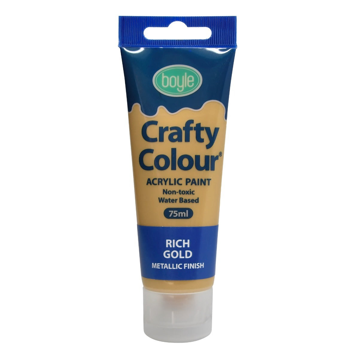 Crafty Colour Art/Craft 75ml Acrylic Paint Tube - Metallic Rich Gold