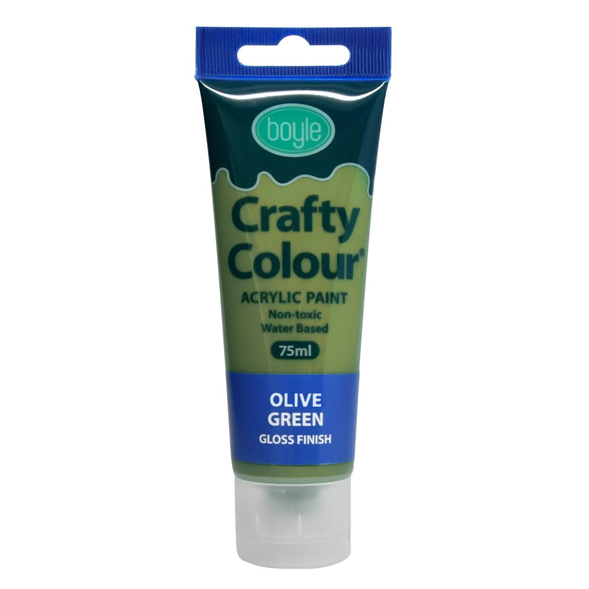 Crafty Colour Art/Craft 75ml Acrylic Paint Tube - Olive Green