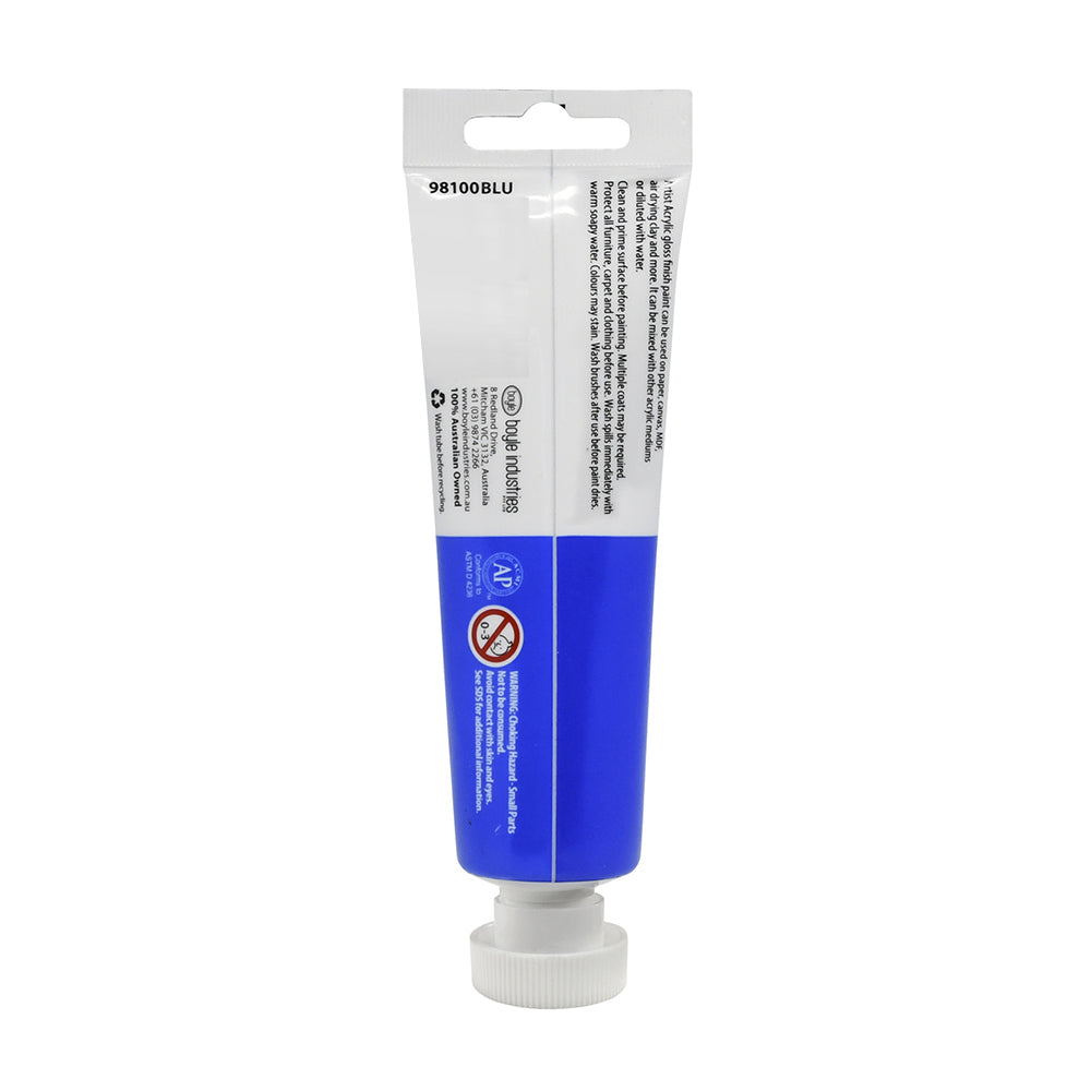 Artist Acrylic Paint 100ml Gloss Finish Water Based - Blue 3y+