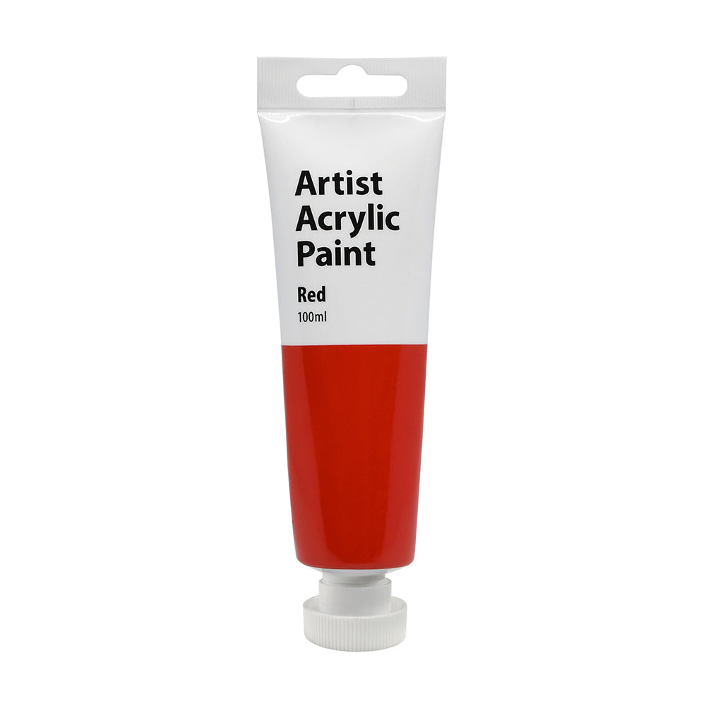 Artist Acrylic Paint 100ml Gloss Finish Water Based - Red 3y+