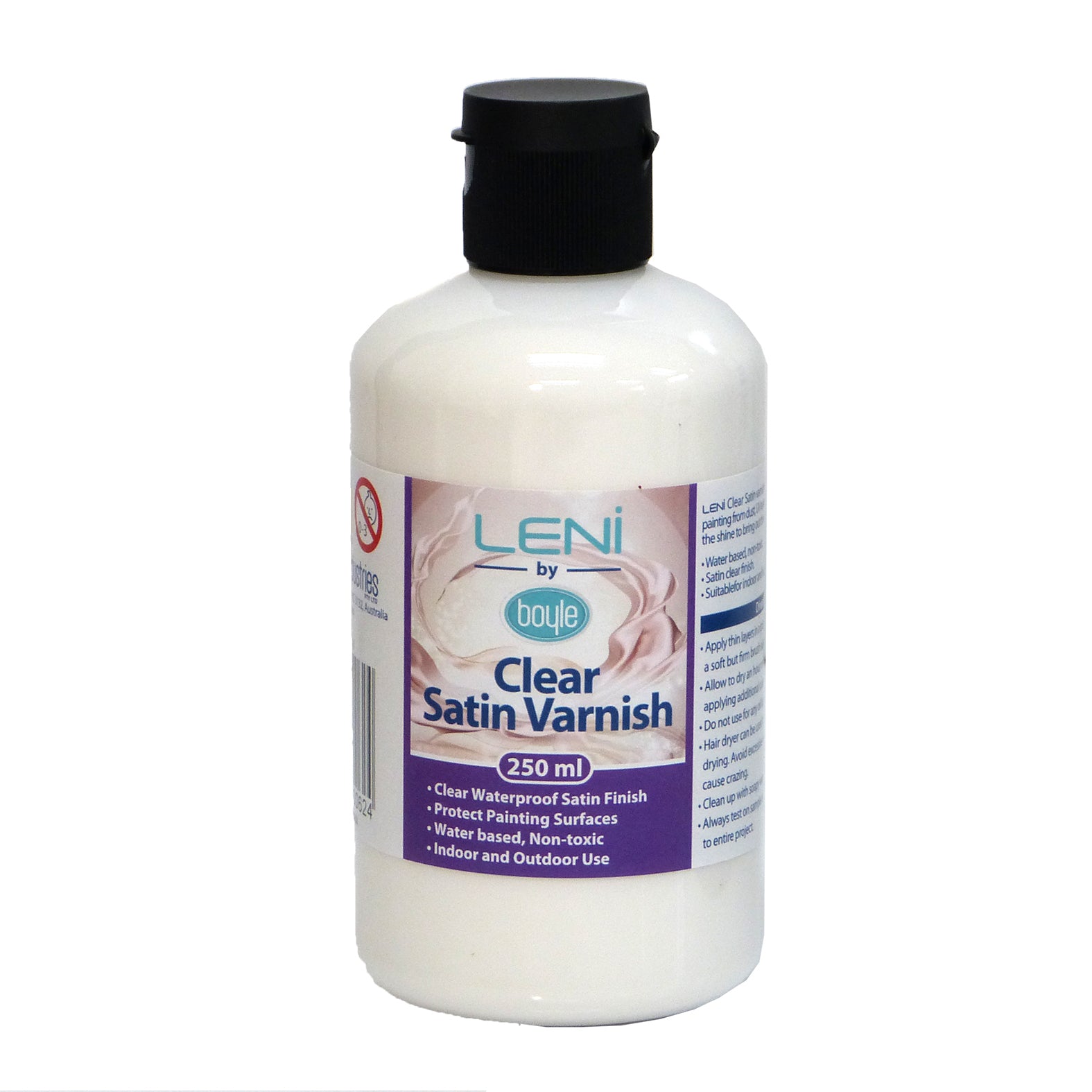 Boyle Leni 250ml Clear Waterproof Satin Varnish/Finish