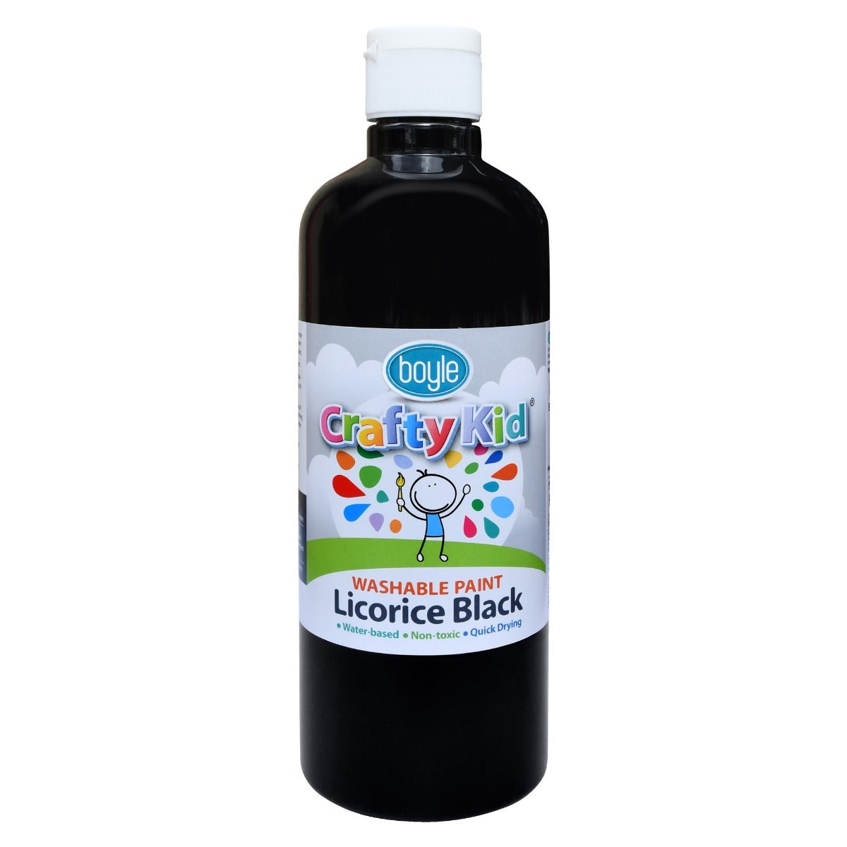 Boyle Crafty Kids 500ml Washable Paint - Licorice Black