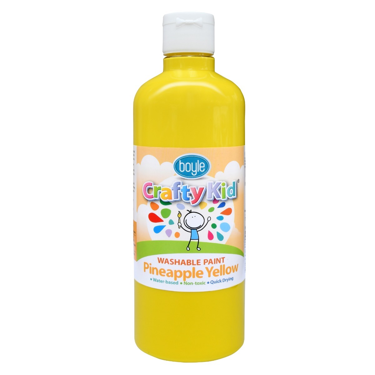 Boyle Crafty Kids 500ml Washable Paint - Pineapple Yellow