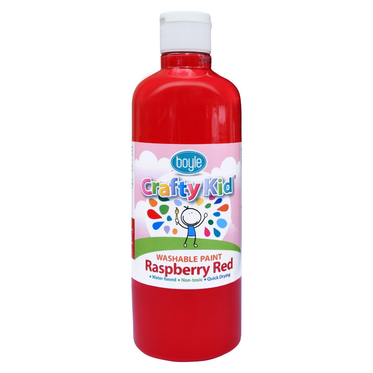 Boyle Crafty Kids 500ml Washable Paint - Raspberry Red