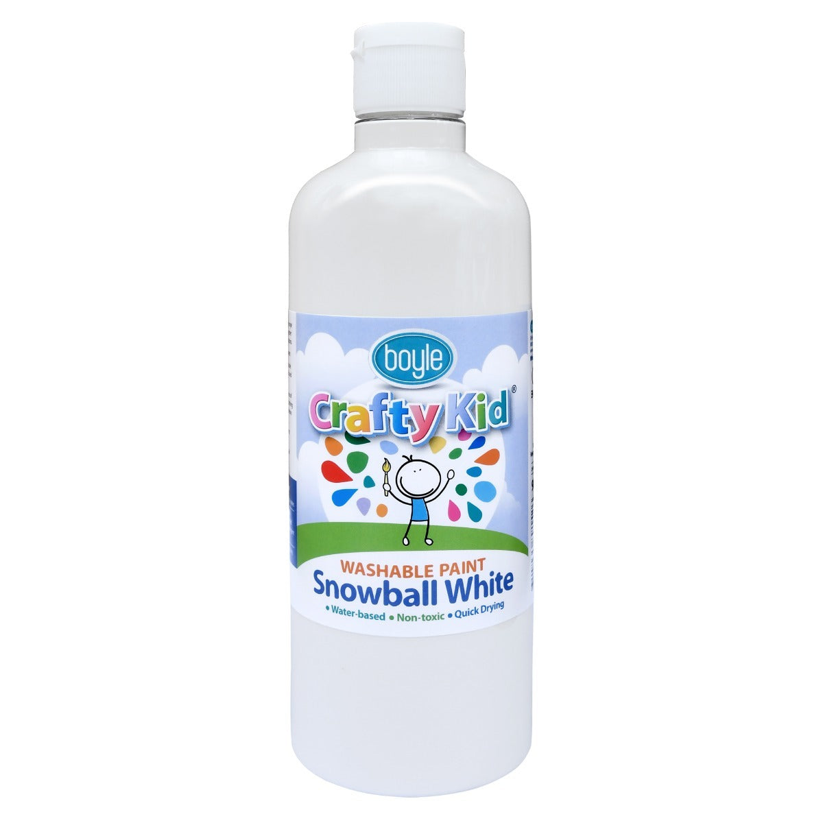 Boyle Crafty Kids 500ml Washable Paint - Snowball White
