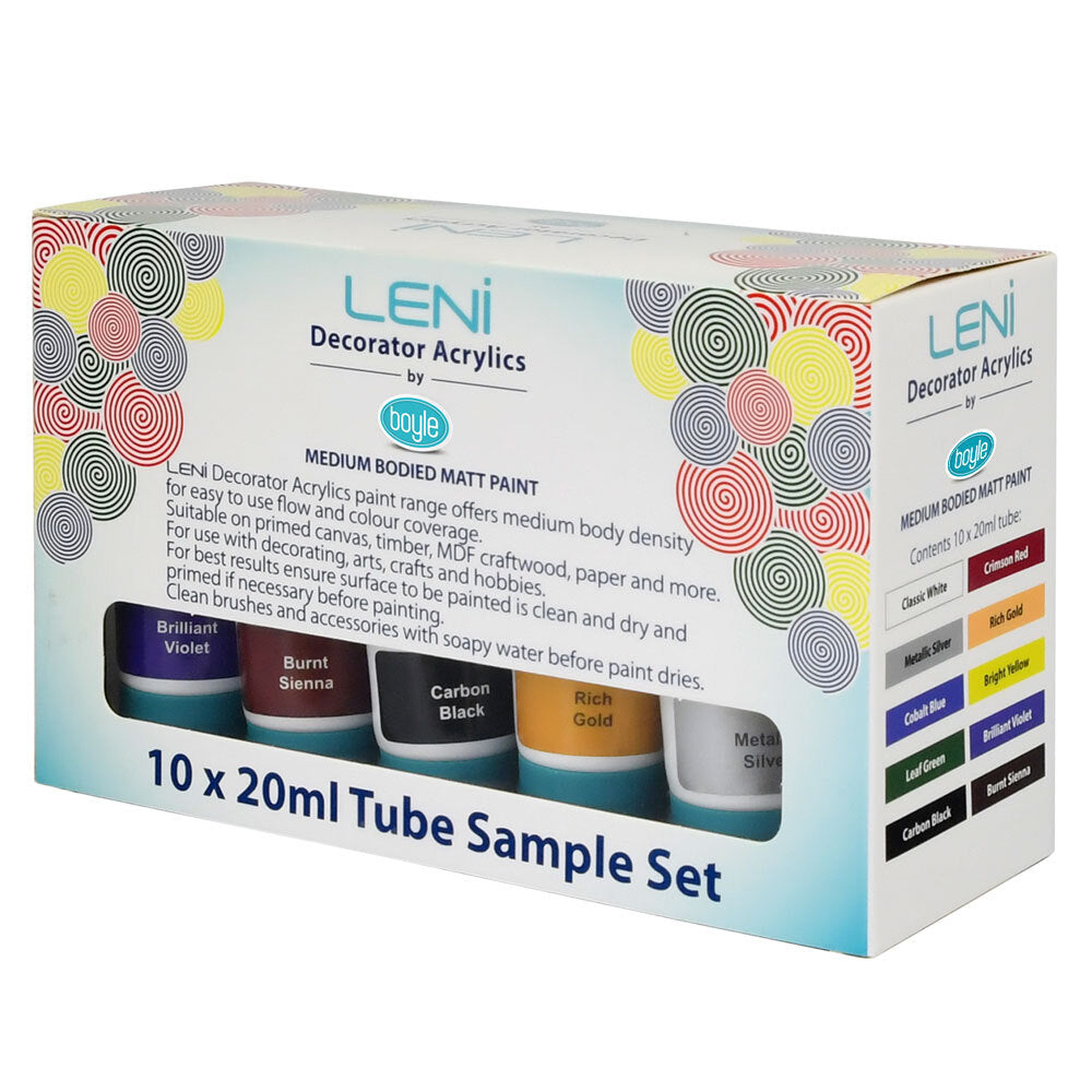 Leni Decorator Acrylic Paints Sample Pack 10 x 20ml