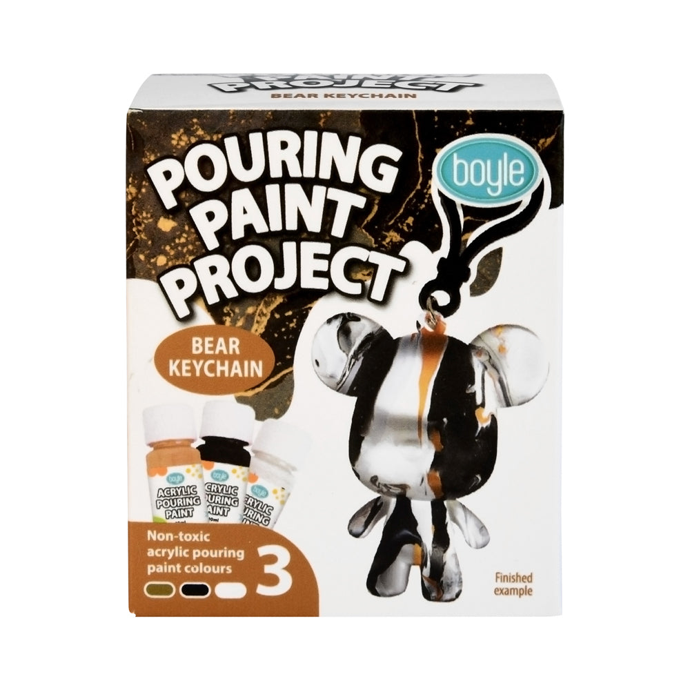 Boyle Pouring Paint Kids/Childrens Art/Craft Project Kit - Bear Keychain