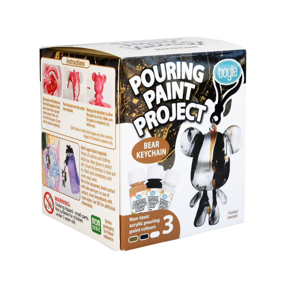 Boyle Pouring Paint Kids/Childrens Art/Craft Project Kit - Bear Keychain