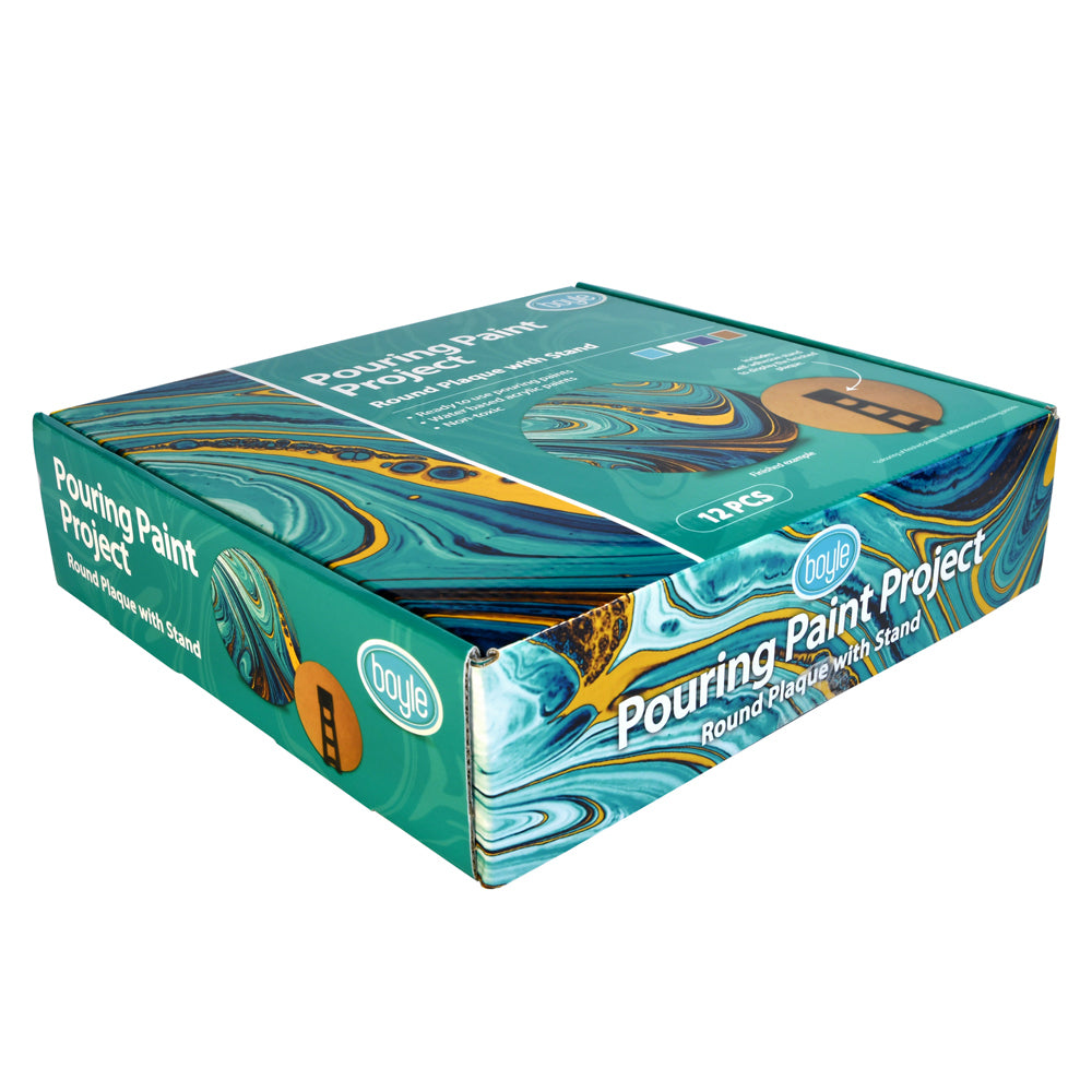 Boyle Pouring Paint Project Kit - Round Plaque with Stand