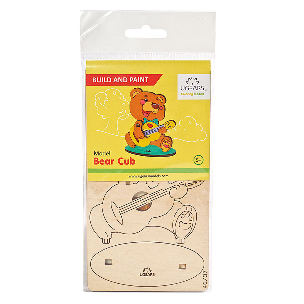 Ugears 3D Painting Bear DIY Wooden Puzzle 8pc