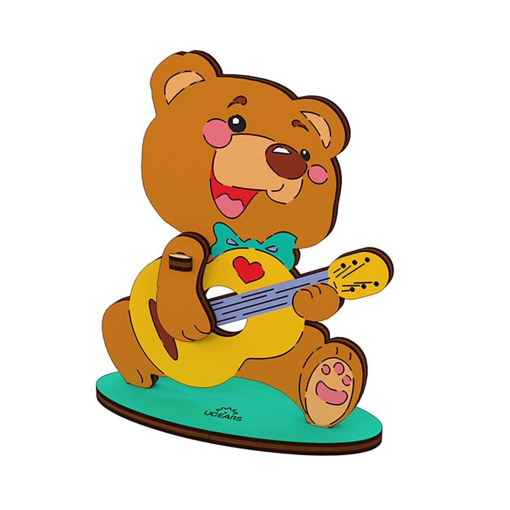 Ugears 3D Painting Bear DIY Wooden Puzzle 8pc