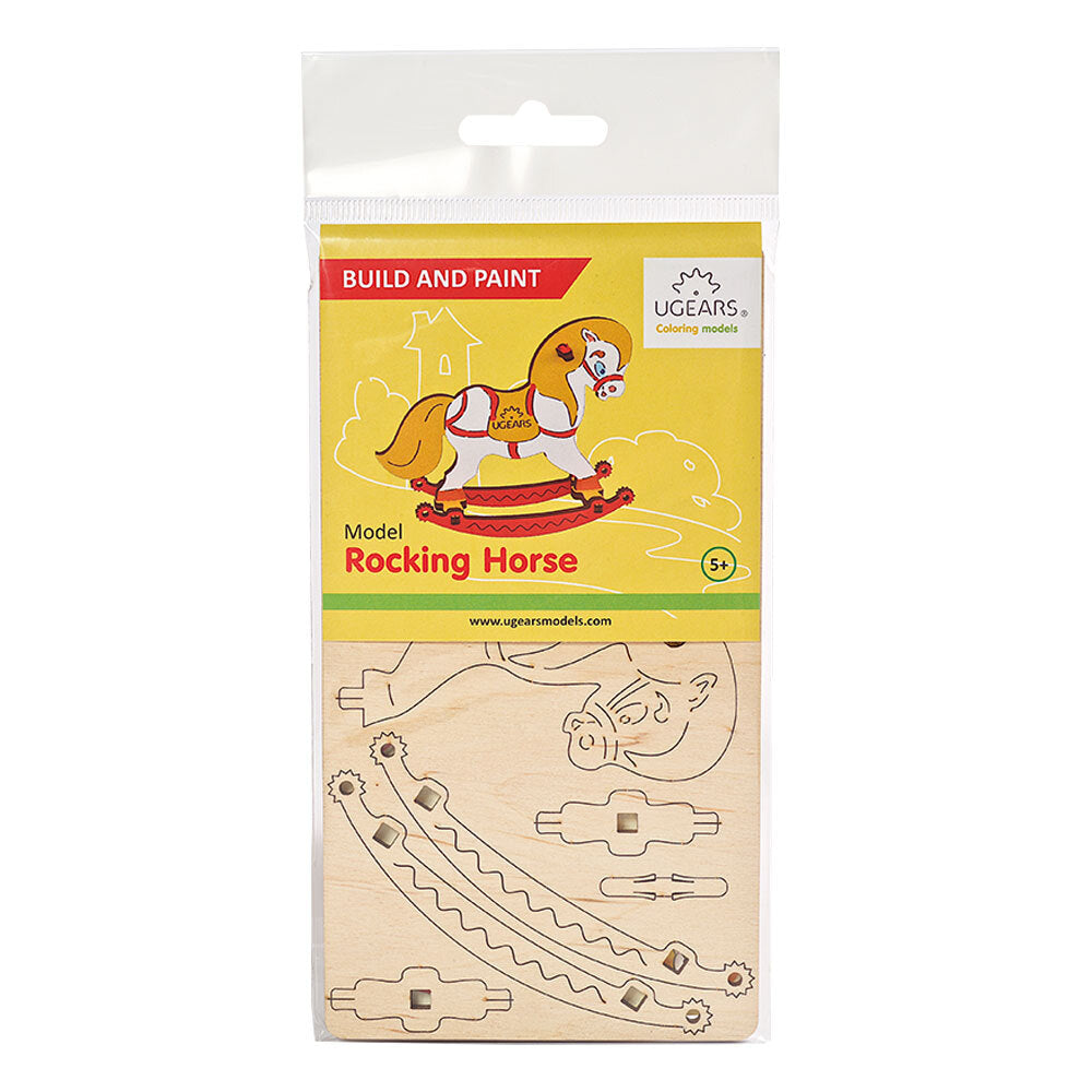 Ugears 3D Colouring Rocking Horse DIY Wooden Puzzle 8pc