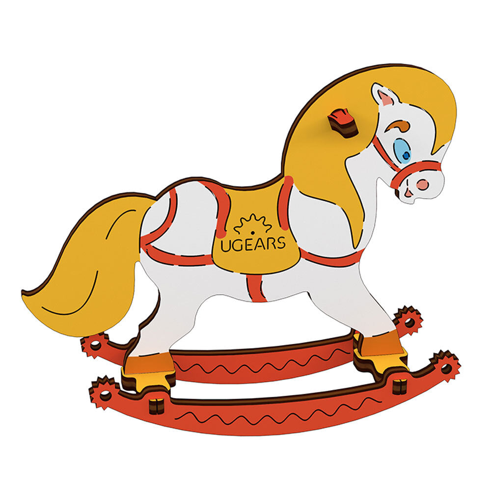 Ugears 3D Colouring Rocking Horse DIY Wooden Puzzle 8pc