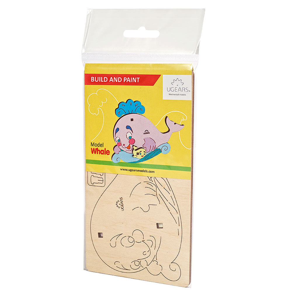 Ugears 3D Colouring Whale DIY Wooden Puzzle 8pc