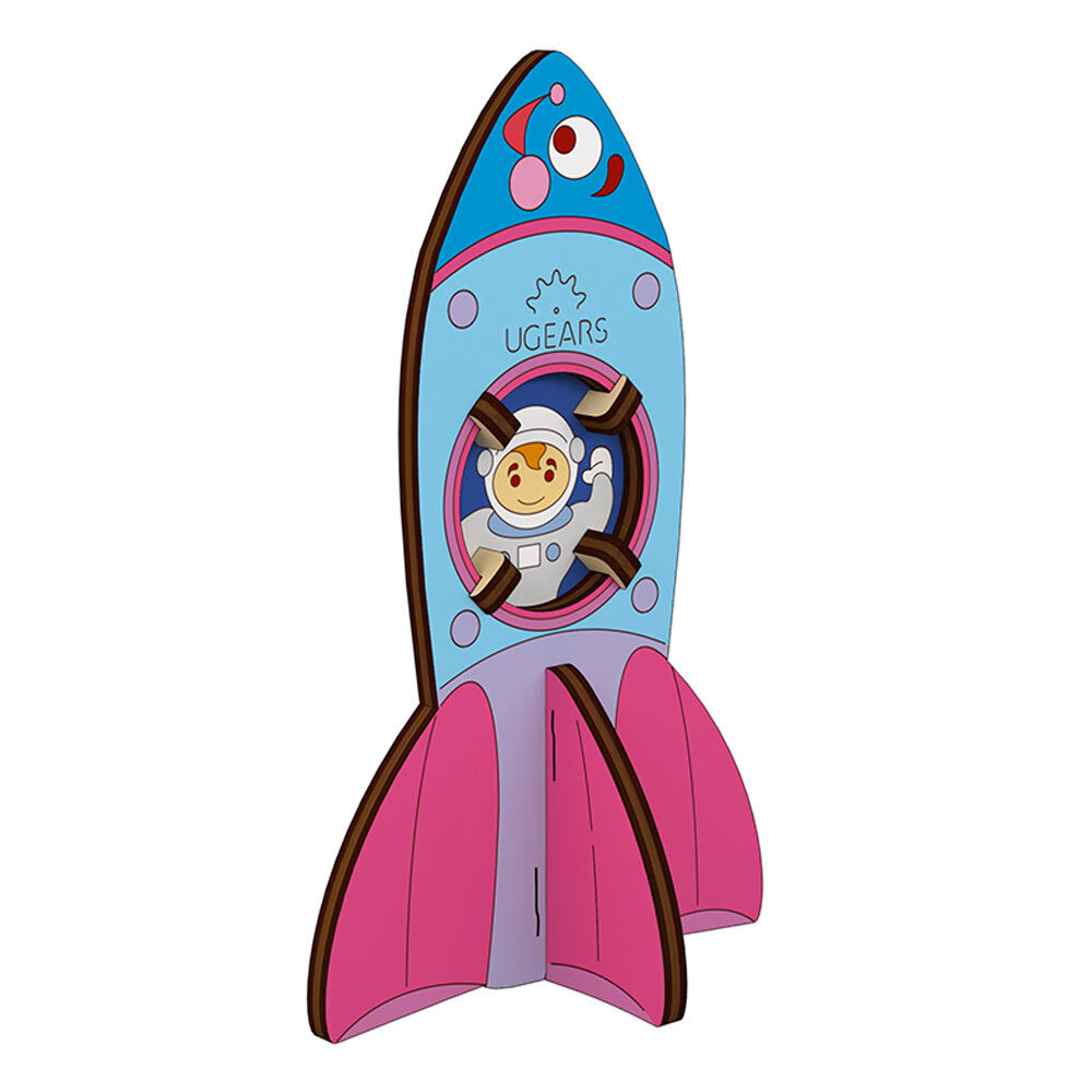 Ugears 3D Painting Rocket DIY Wooden Puzzle 8pc