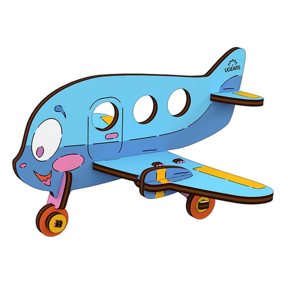 Ugears 3D Painting Airplane DIY Wooden Puzzle 8pc