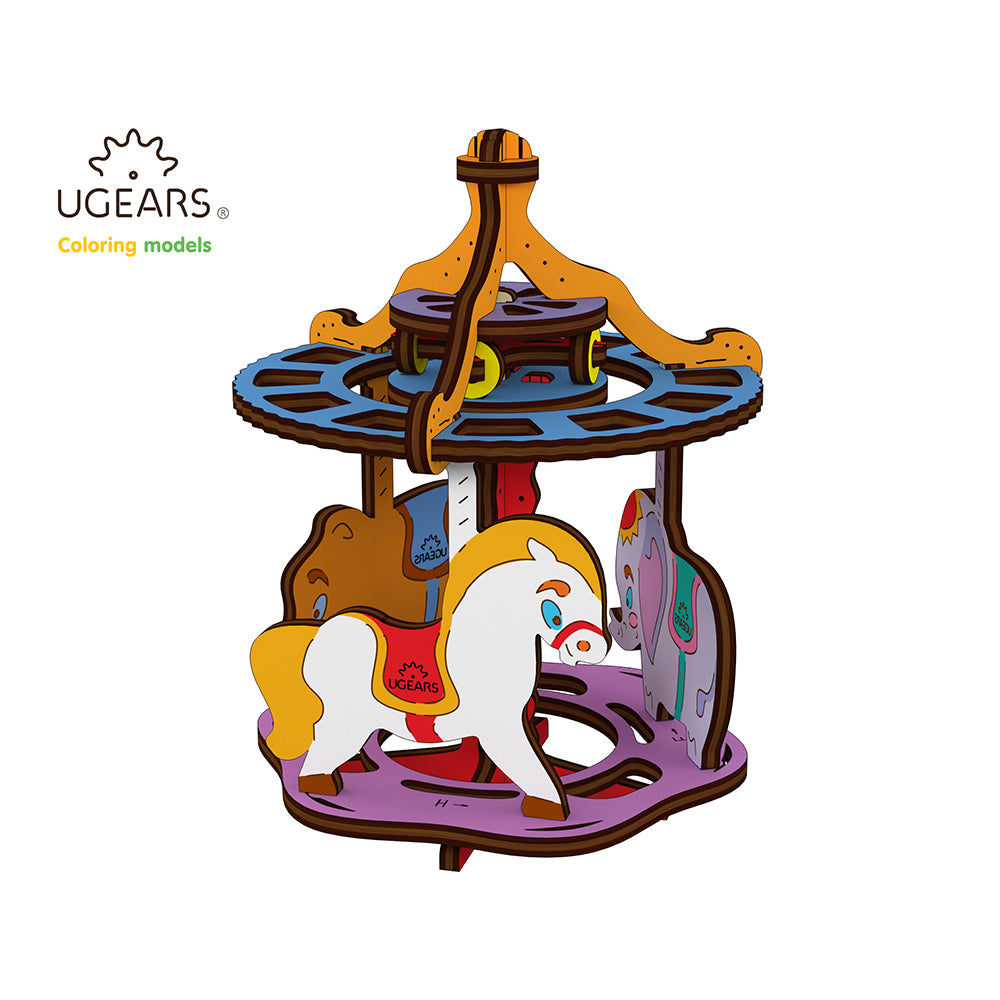 Ugears 3D Painting Merry-Go-Round Wooden Puzzle 23pc