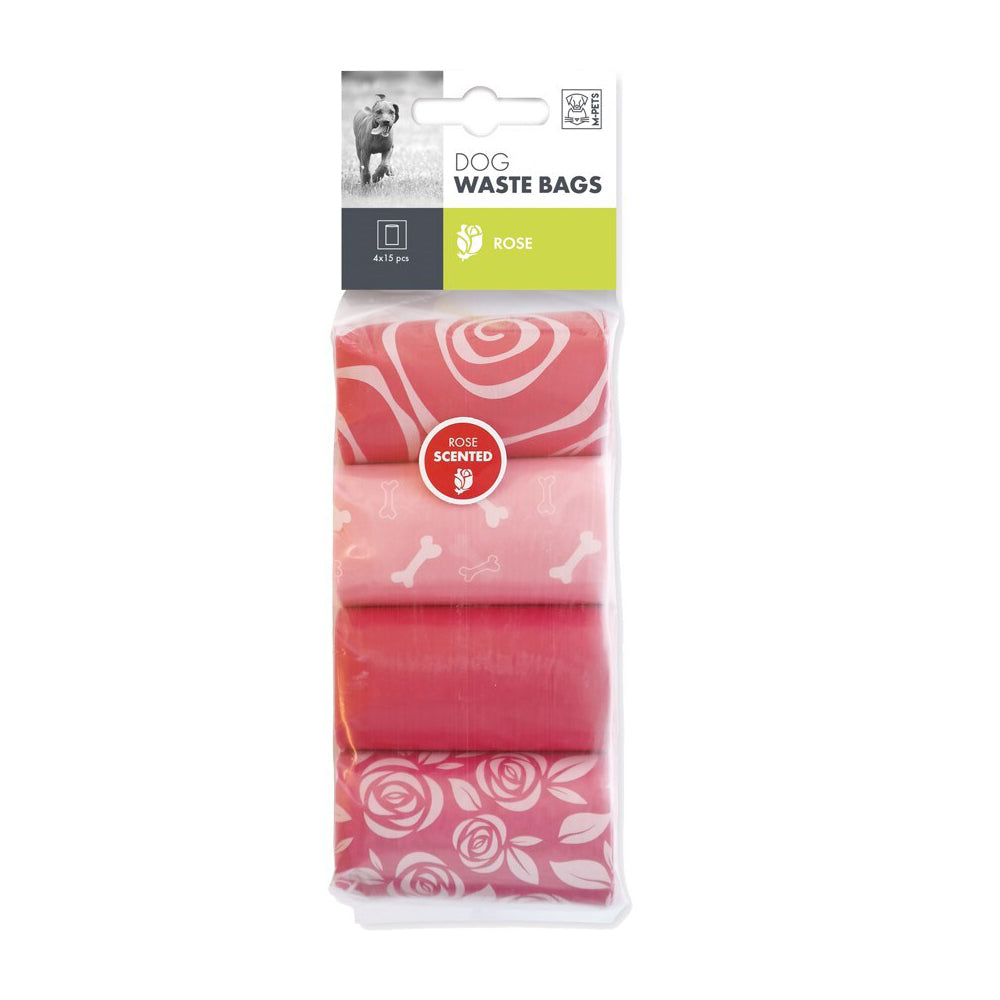 10100005-4x15pc-m-pets-dog-puppy-pet-waste-poop-bag-rolls-disposable-pouch-scented-rose